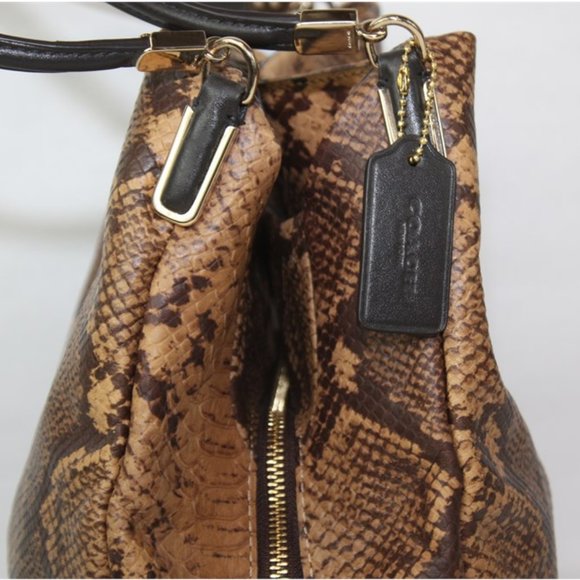 COACH Phoebe Python Snakeskin Embossed Leather Limited Edition Shoulder Bag - Picture 10 of 15